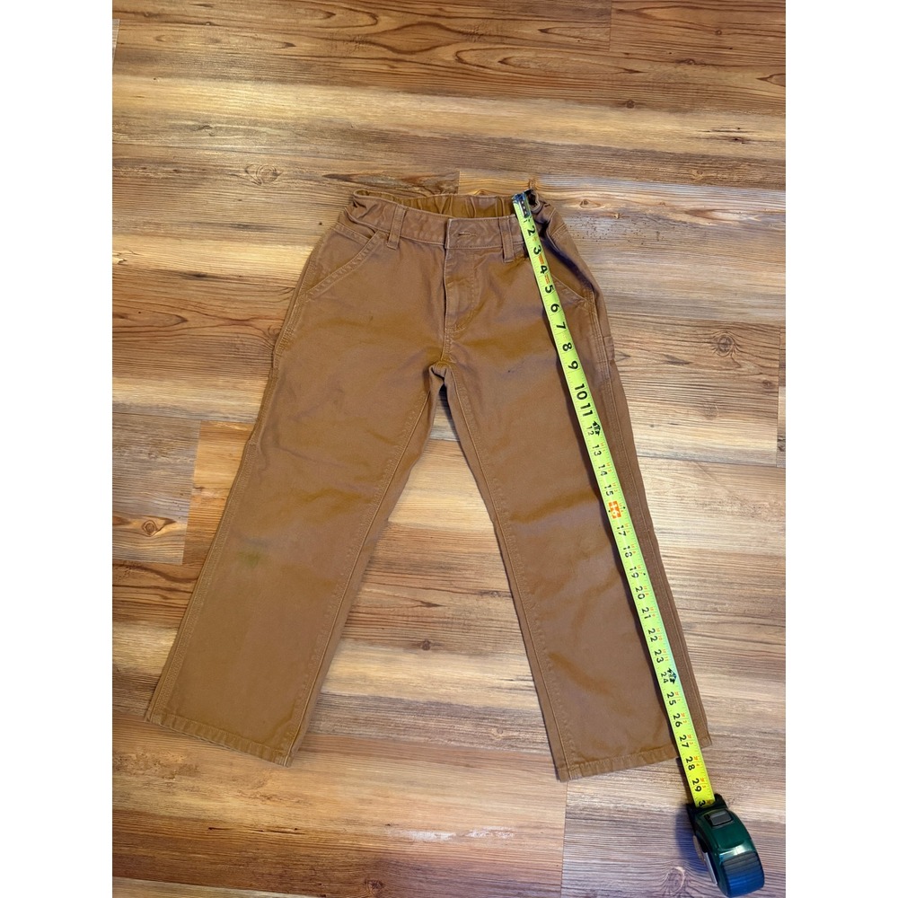 Carhartt Kids Brown Duck Canvas Work Pants Size 8 Adjustable Waist - Picture 3 of 10